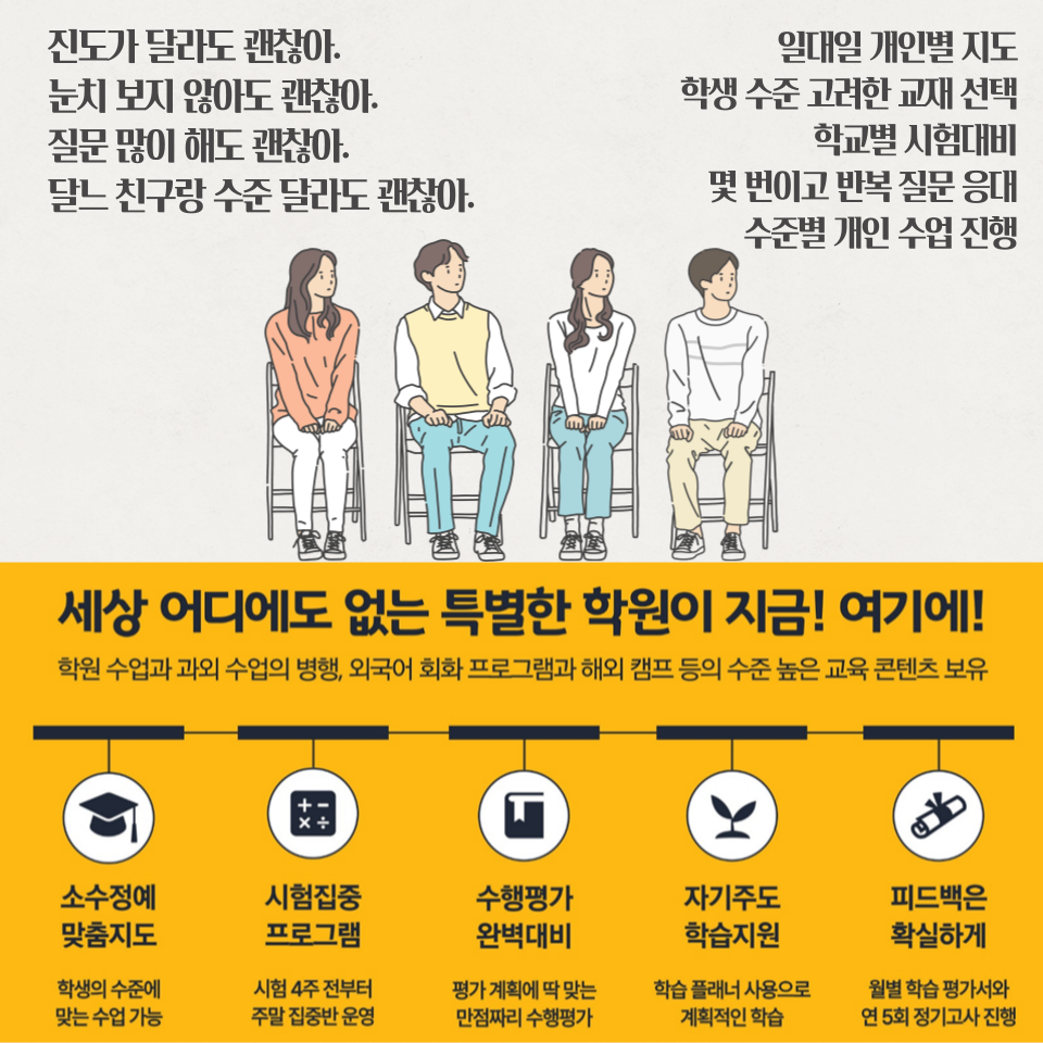 와와학원 일대일 개인별 지도와 학습 프로그램 안내